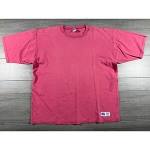 Vintage Russell Athletic High Cotton T-Shirt Pink Made in USA Mens XL Blank Tee